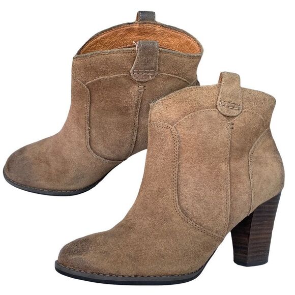 Clarks Indigo Brown Leather Western Pull On Boho Ankle Bootie Women’s Size 6 - Picture 4 of 14